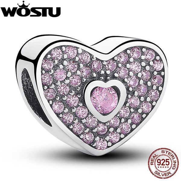 Sterling Silver Heart Shape Charm Beads