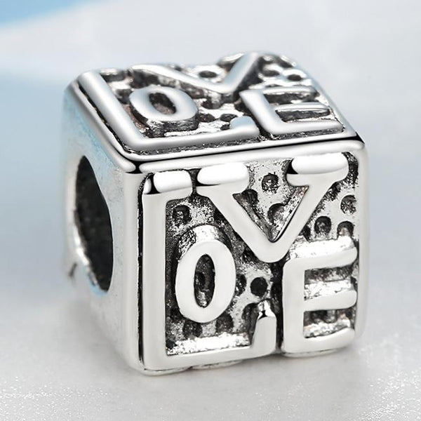 Silver Plated Bead Heart Beads