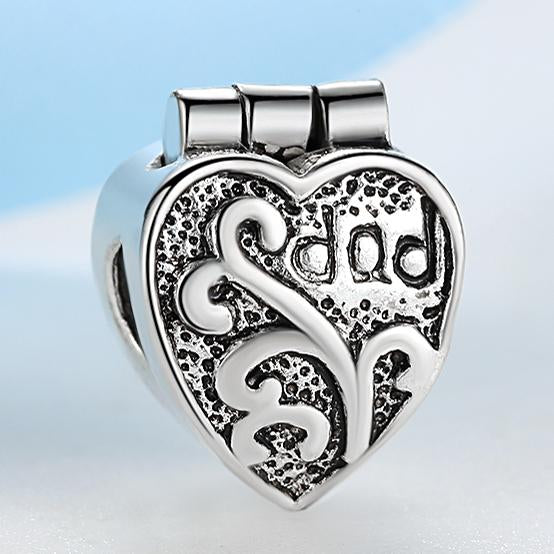 Silver Plated Bead Heart Beads