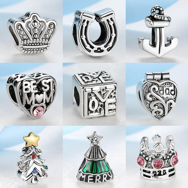 Silver Plated Bead Heart Beads