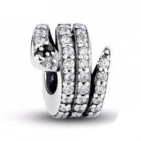 Sterling Silver Sparkling Snake Charms