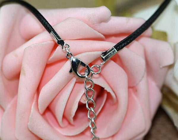 Wax Black Leather Necklace Chain