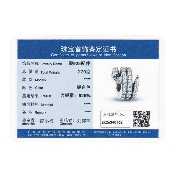 Sterling Silver Sparkling Snake Charms