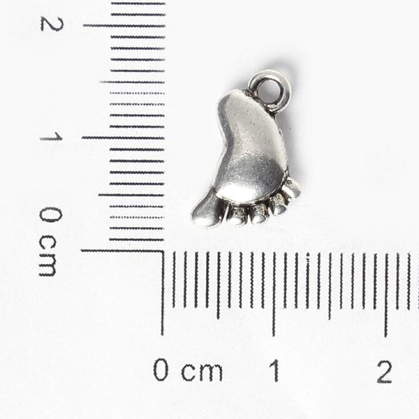 Antique Silver Foot Pendants