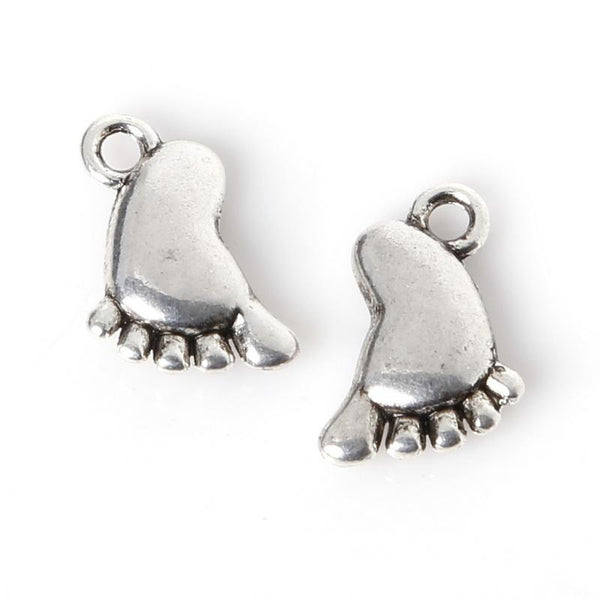 Antique Silver Foot Pendants