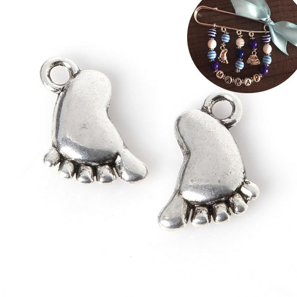 Antique Silver Foot Pendants