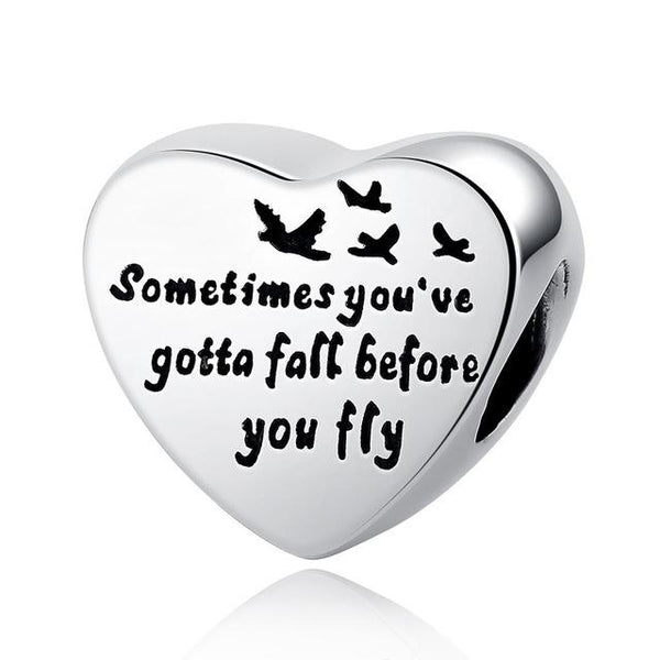 Sterling Silver Heart Shape Charm Beads