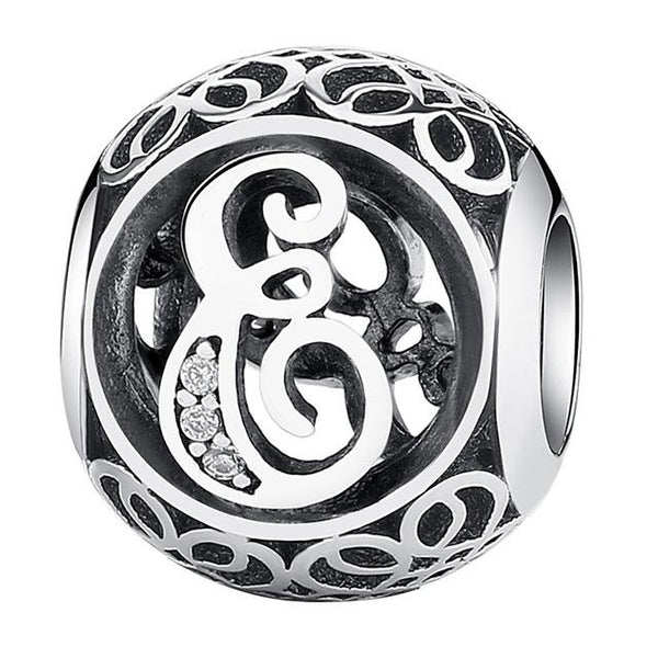 Silver Alphabet Letter Beads Charms