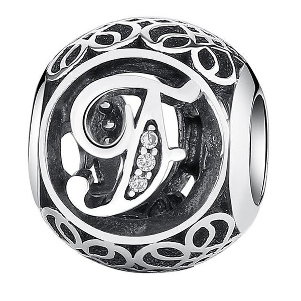 Silver Alphabet Letter Beads Charms