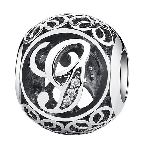 Silver Alphabet Letter Beads Charms