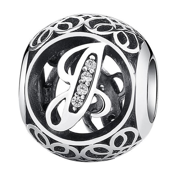 Silver Alphabet Letter Beads Charms