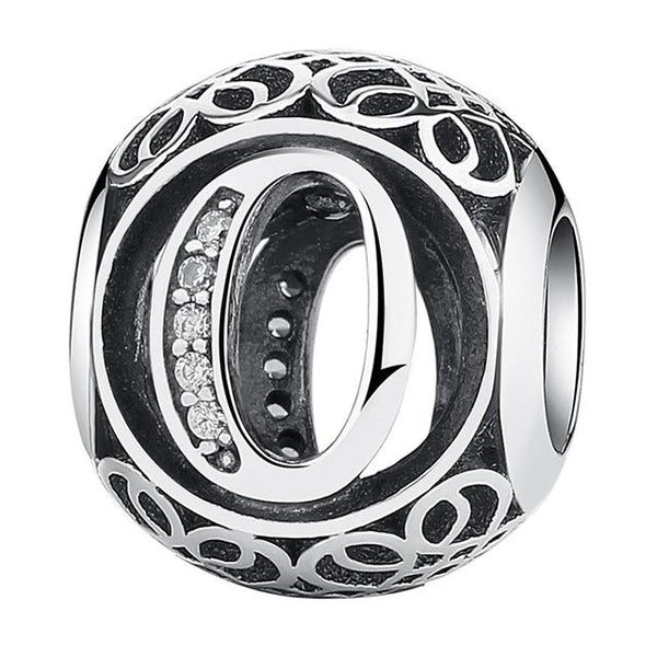 Silver Alphabet Letter Beads Charms