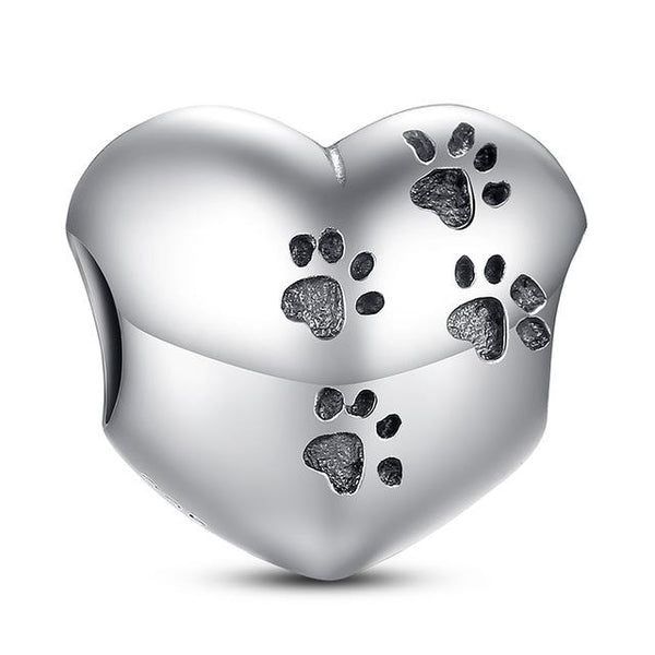 Sterling Silver Heart Shape Charm Beads