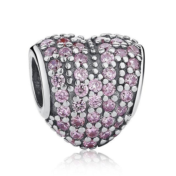 Sterling Silver Heart Shape Charm Beads