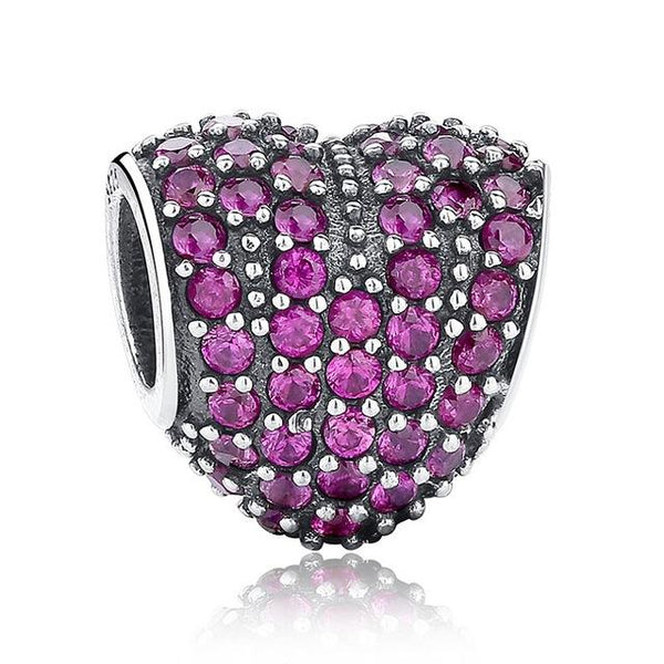 Sterling Silver Heart Shape Charm Beads