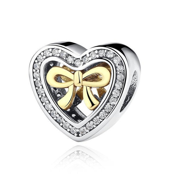 Sterling Silver Heart Shape Charm Beads