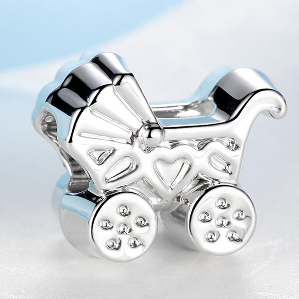 Silver Plated Bead Heart Beads