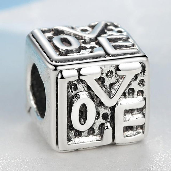 Silver Plated Bead Heart Beads