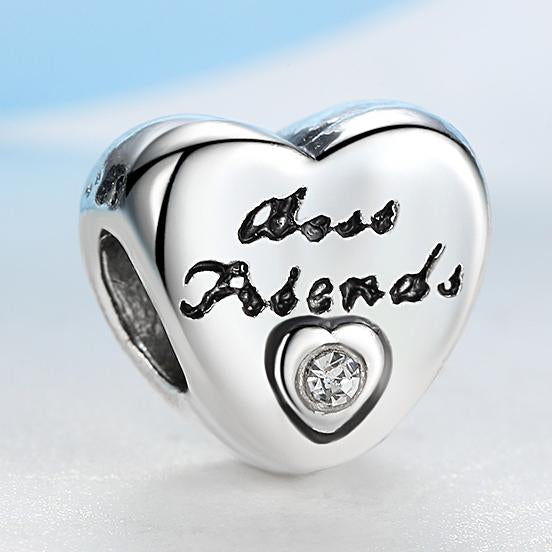 Silver Plated Bead Heart Beads