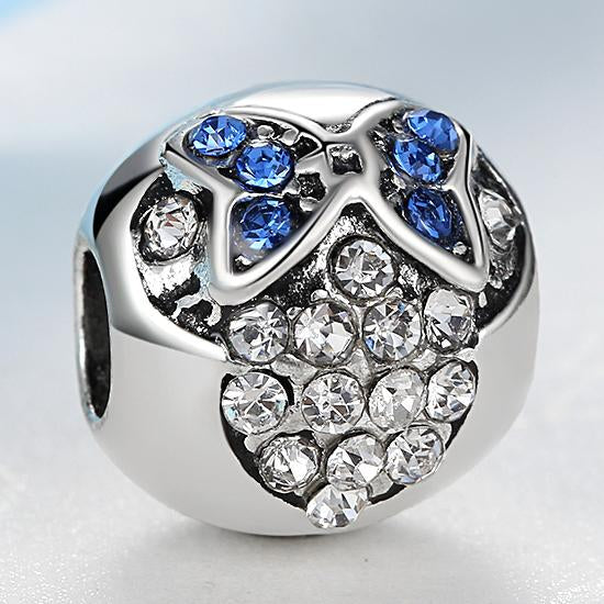 Silver Plated Bead Heart Beads